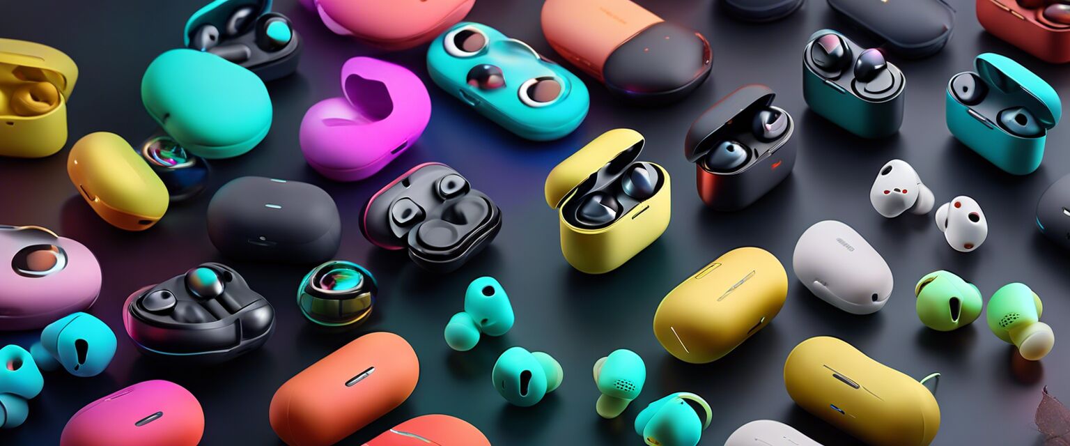 Colorful wireless earbuds