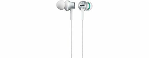 Sony white earbuds with in-ear design